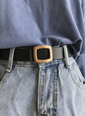 韩版女士真皮皮带二层牛皮腰带按暗扣休闲宽牛仔裤带外套大衣装饰