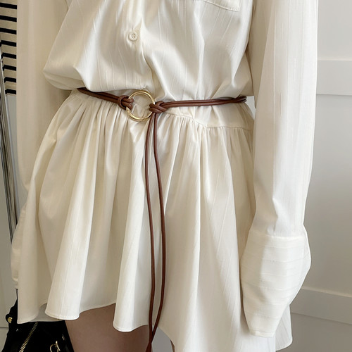 可搭配裙子外套大衣腰封打结圆圈