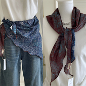 买手店款 双面三角巾超百搭领巾头巾腰巾丝巾叠穿屁帘腰封披肩裹胸