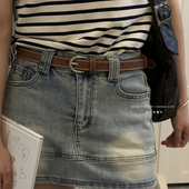 自用推荐 带潮 裤 日常款 棕色黑色小腰带简约百搭皮带学生女士新款