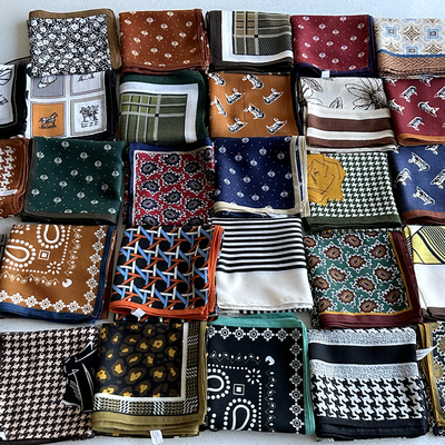 装饰条纹加厚棉麻柔软方巾春秋