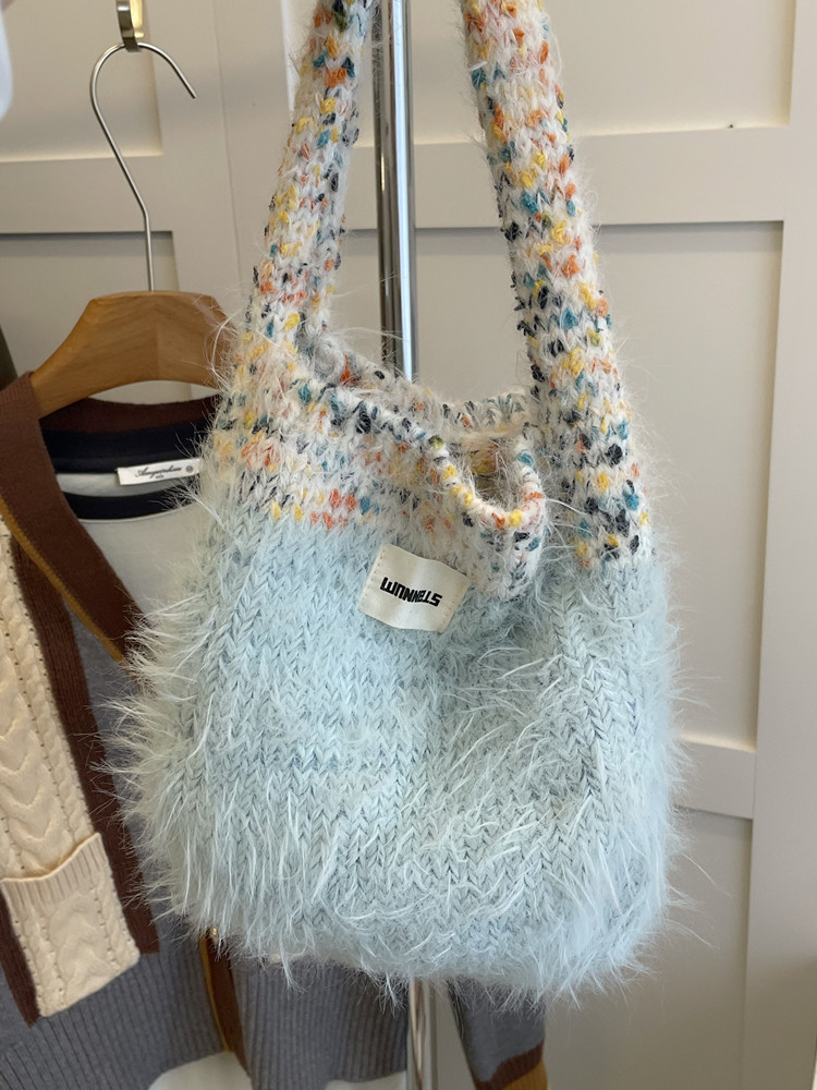 手拎包撞色小韩版手提包包包