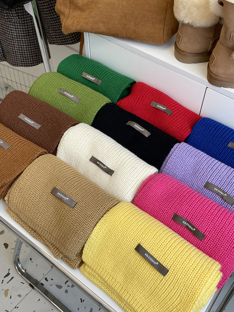 秋冬季纯色韩版男女羊毛围巾围脖