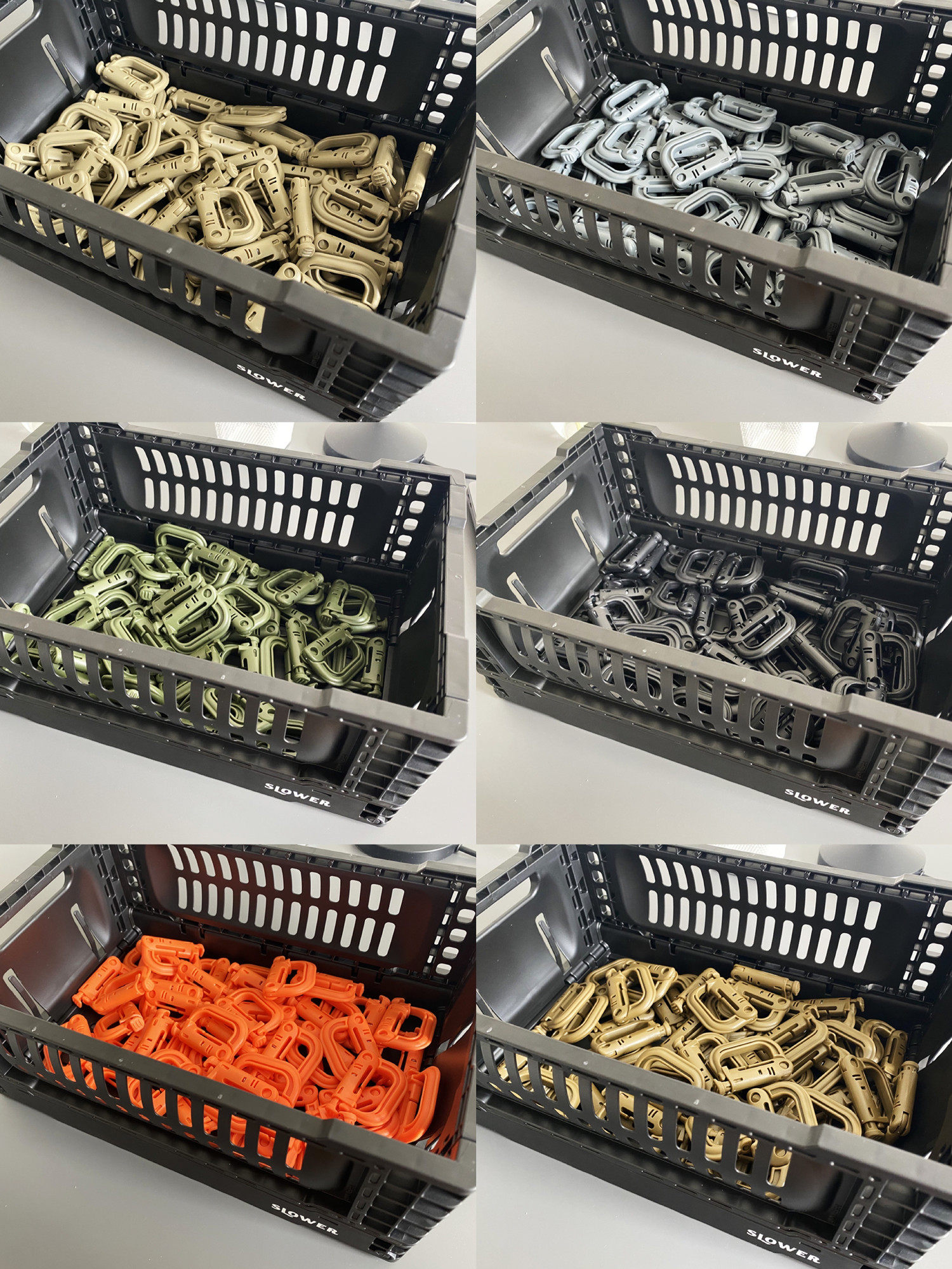 美式钥匙扣 哑光色下压式塑钢弹簧d字登山扣大地色系gorpcore风格