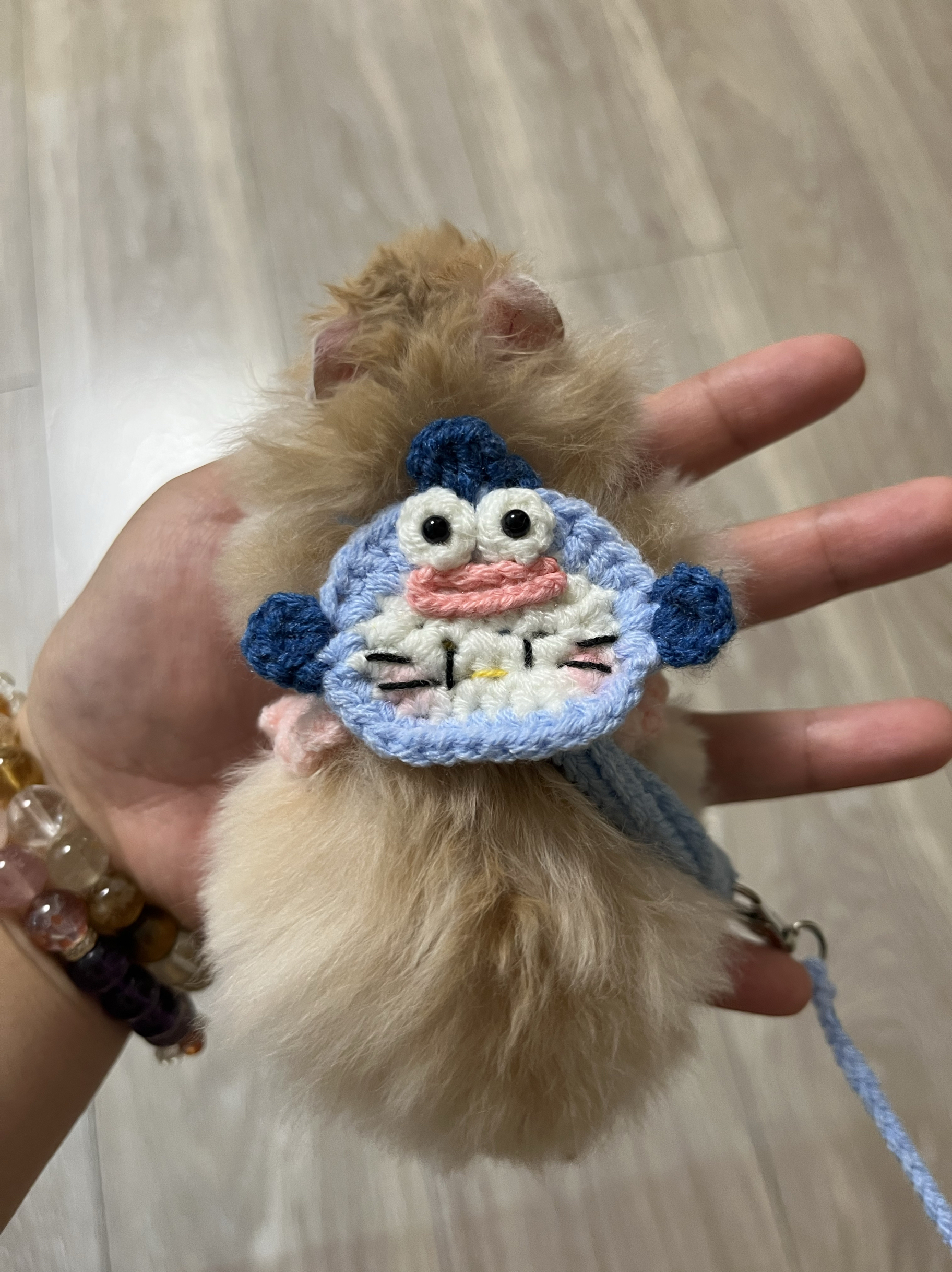 手工钩织胸背式可拆仓鼠金丝熊牵引绳溜鼠神奇