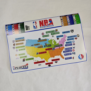 NBA分布地图标志球队海报全集篮球装 封面是相纸实拍 饰画2024新版