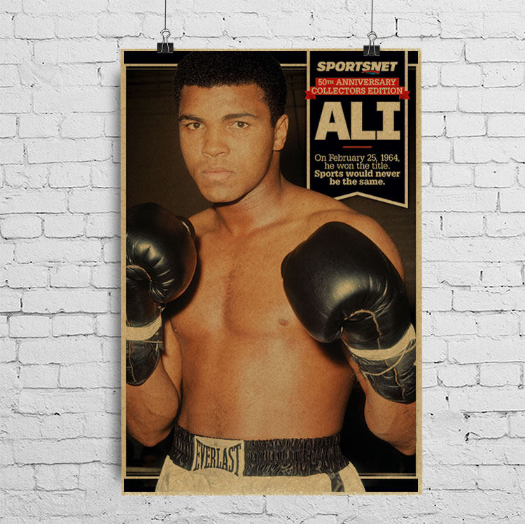 拳王阿里海报ali海报健身馆拳击馆装饰画挂画缅怀拳王阿里