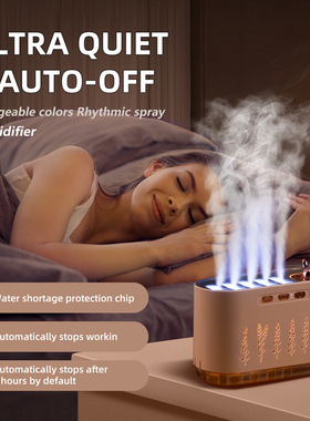 跨境动感拾音香薰机桌面加湿器家用七彩声控灯五孔喷雾humidifer