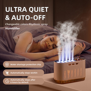 跨境动感拾音香薰机桌面加湿器家用七彩声控灯五孔喷雾humidifer