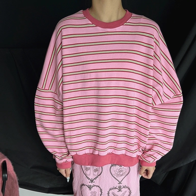 marquise条纹毛线圈套头卫衣