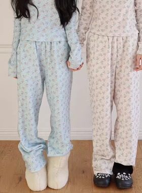 韩国代购 mabling BUNNY LOUNGE PANTS 小兔子图案 直筒休闲裤