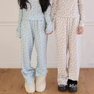 韩国代购 mabling BUNNY LOUNGE PANTS 小兔子图案 直筒休闲裤