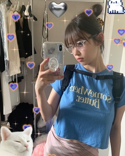 韩国代购 somewherebutter 朴奂喜同款 字母 短袖T恤