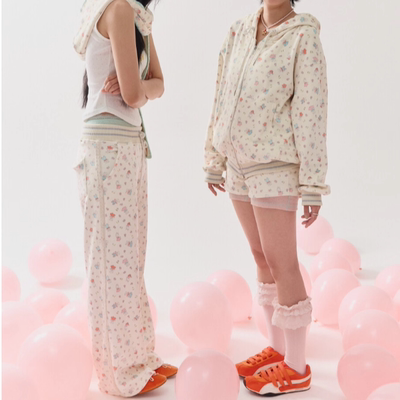 minjiena连帽短绒卫衣套装