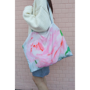 韩国代购 nuuanu Rose Tote Bag 玫瑰 轻薄 随身包/单肩包