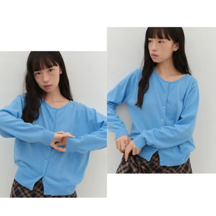 LABEL CASH 纽扣 韩国代购 针织开衫 ORGANZA 圆领 ownmood