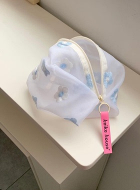 韩国代购 keike flower pouch mini 透明 化妆包