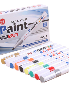 东洋油漆笔白色记号笔SA101签到补漆笔TOYO油漆笔黑色防水轮胎笔