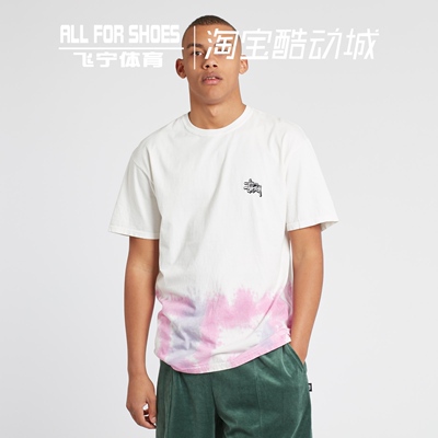 stussy彩色小标下摆扎染短袖t恤