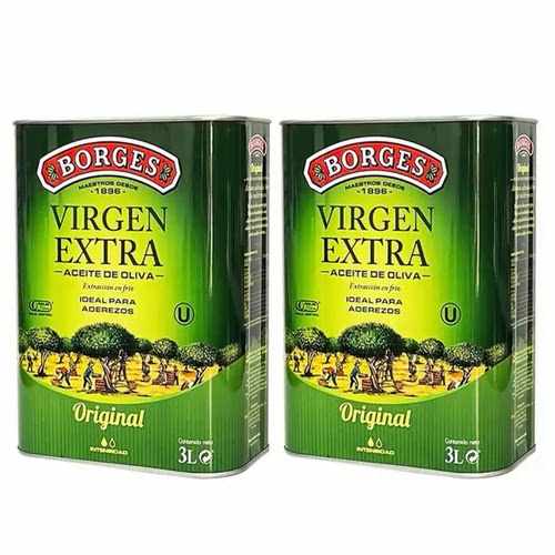 西班牙原瓶进口食用油Borges/伯爵橄榄油特级初榨橄榄油3L桶装