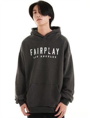 潮牌fairplay 基础logo 重磅 宽松情侣休闲纯棉连帽卫衣帽衫