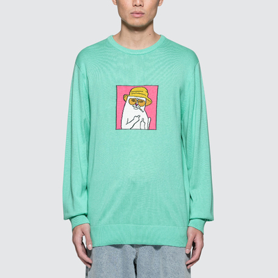 潮牌ripndip针织圆领毛衣