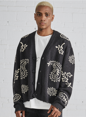 纽约潮牌Profound Foundation支线 复古腰果花 毛衣开衫 GIGI同款