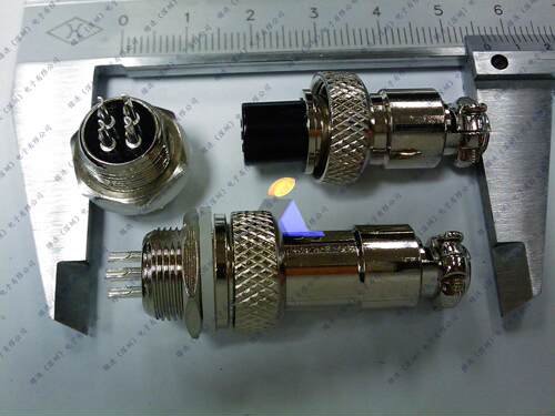 精加工RS765、M12、GX12-6P、12mm螺纹开孔 航空插头 圆形连接器