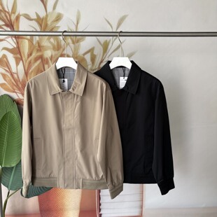 26春秋新款 老钱风商务休闲翻领夹克男宽松百搭轻奢风外套 意式