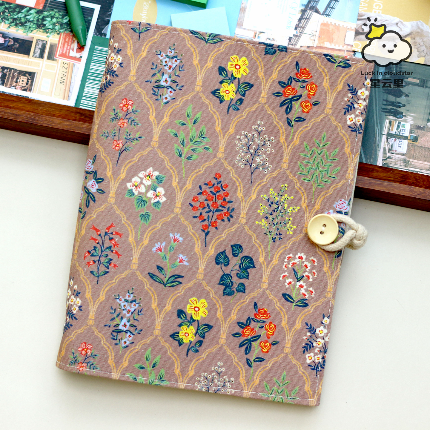 星云里复古花砖原创A5A6布艺本子活页手帐记事日记礼物集章日程,文具电教/文化用品/商务用品,手帐/日程本/计划本,淘宝优惠券,粉丝福利购,淘宝优惠卷