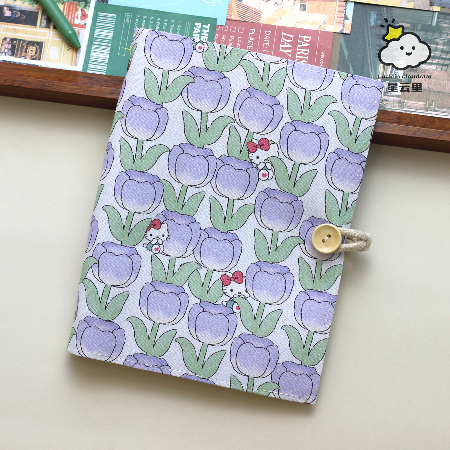 星云里郁金香Kitty 原创A5A6布艺本子活页手帐记事日记礼物集章,文具电教/文化用品/商务用品,手帐/日程本/计划本,淘宝优惠券,粉丝福利购,淘宝优惠卷