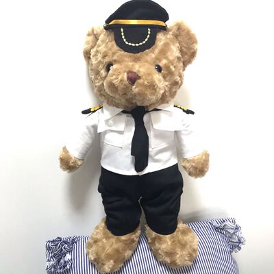 毛绒布艺类玩具泰迪公仔熊安抚娃娃睡觉抱送儿童女朋友礼物机长熊