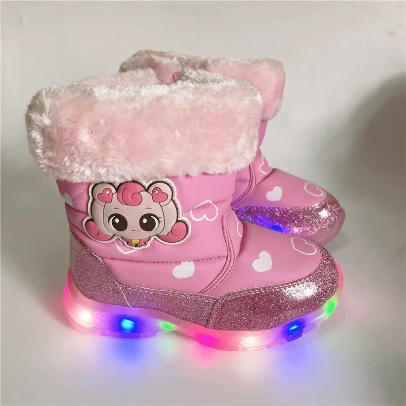 女童冬季加毛加厚雪地靴轻便
