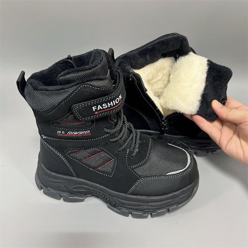 加厚儿童雪地靴防滑羊毛混纺冬季