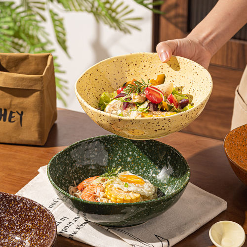 泼墨轻食陶瓷沙拉碗家用