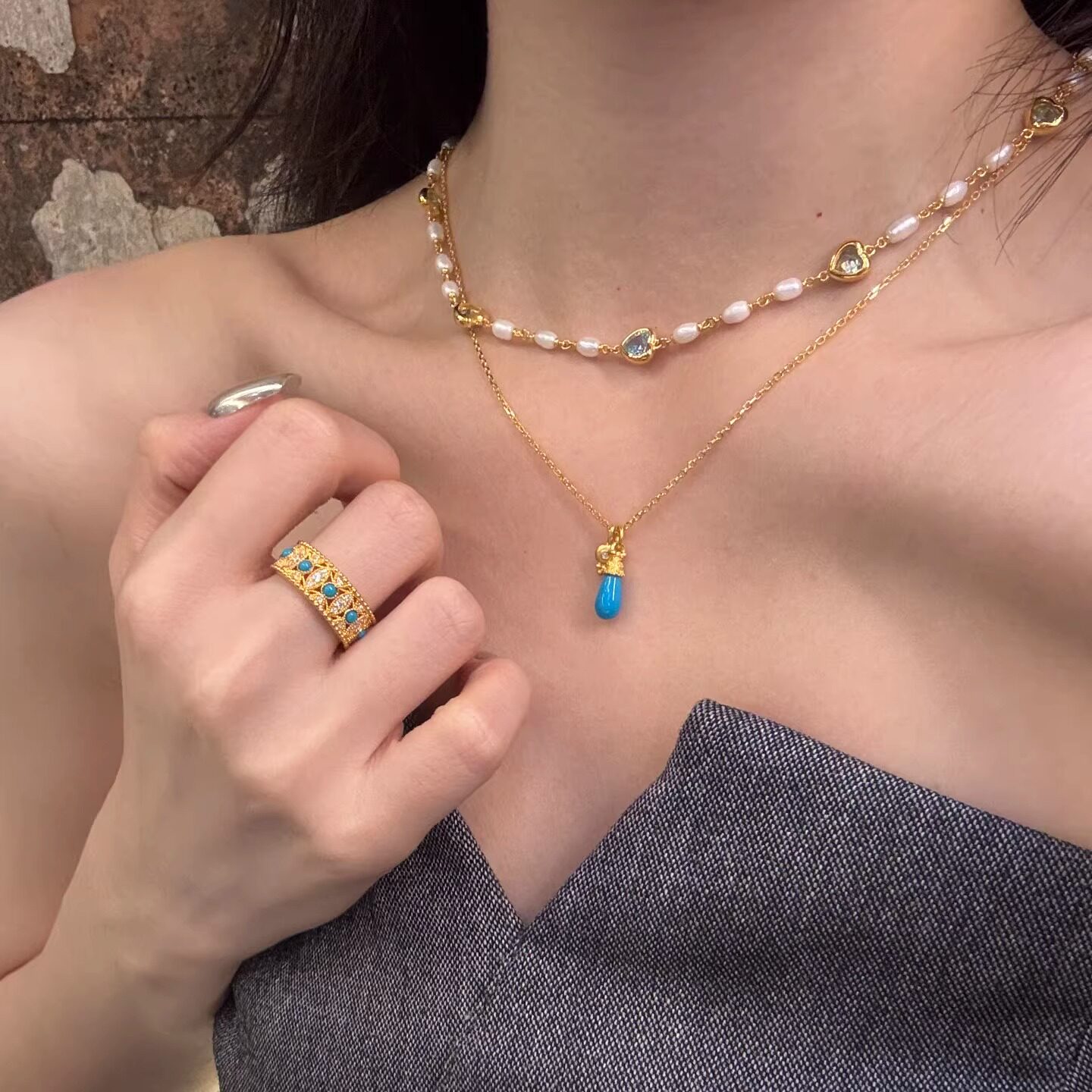 深圳黄金女项链镶嵌美松和莫桑钻足金999女士套链带证书支持复检