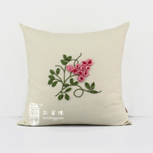 蔷薇花手工丝带绣抱枕靠垫大靠背套午睡枕艺术靠包沙发送枕芯 包邮