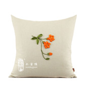 凌霄创意丝带绣抱枕汽车靠垫居家靠包沙发靠背套午睡枕送枕芯 包邮