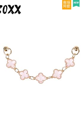 CROXX设计四叶草鞋扣饰品配饰镶嵌防掉DIY鞋花配件卡扣适配crocs