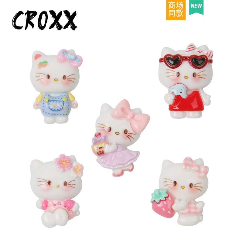 CROXX 洞洞鞋配饰卡通kt小猫装饰扣diy配饰卡扣 鞋花适配Crocs