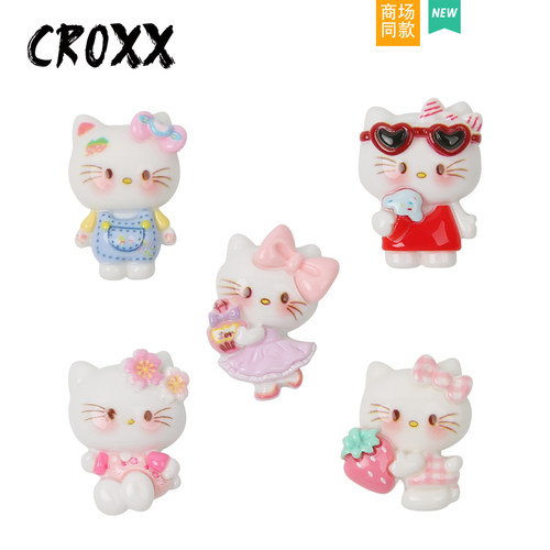 CROXX 洞洞鞋配饰卡通kt小猫装饰扣diy配饰卡扣 鞋花适配Crocs