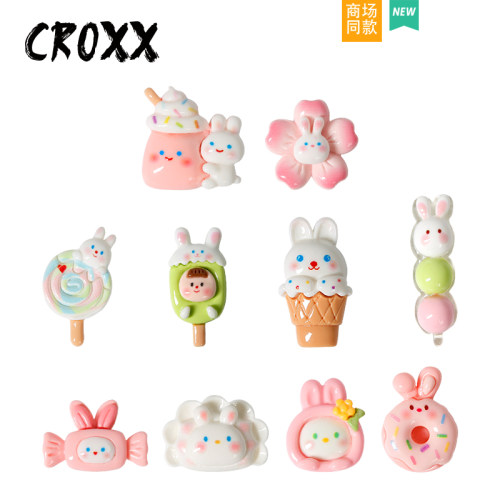 CROXX 郊游小兔洞洞鞋配饰装饰扣鞋扣鞋花diy卡扣适配Cross/Crocs