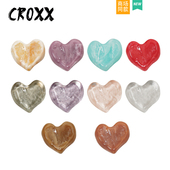 洞洞鞋 配饰水波纹晕染桃心装 饰扣鞋 CROXX 花卡扣适配Cross Crocs