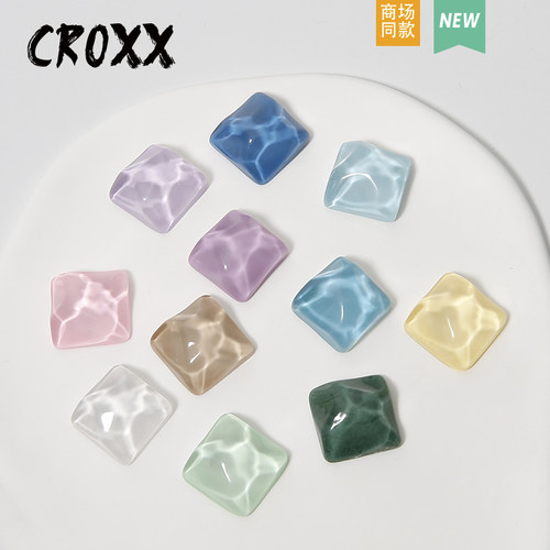 CROXX 水波纹几何洞洞鞋配饰装饰扣鞋花鞋扣卡扣适配Cross/Crocs