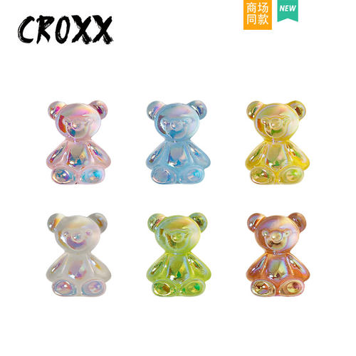 CROXX 洞洞鞋配饰镭射小熊鞋扣装饰扣鞋花卡扣diy适配Cross/Crocs