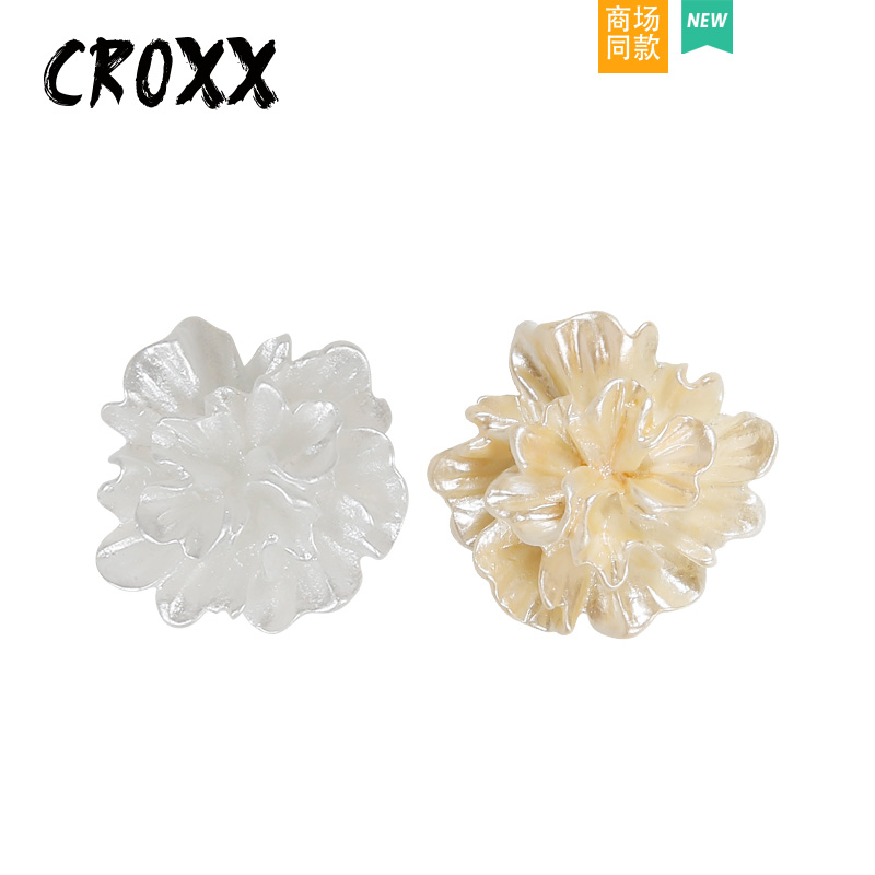 CROXX 洞洞鞋配饰法式超仙褶皱玫瑰花装饰扣卡扣鞋扣diy适配Crocs