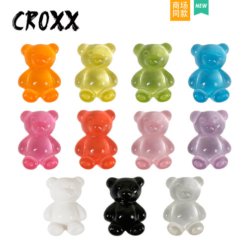 CROXX洞洞鞋配饰透明小熊拖鞋装饰鞋花装饰扣鞋扣适配Cross/Crocs
