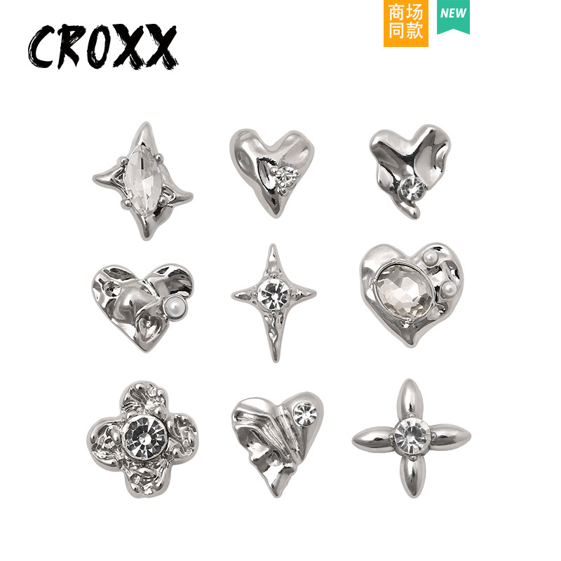 CROXX 洞洞鞋配饰金属鞋扣爱心星星高级感DIY鞋花适配crocs/cross
