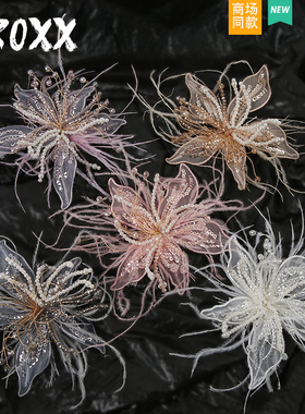 CROXX洞洞鞋配饰蕾丝羽毛仿珍珠大花朵鞋花鞋扣装饰卡扣适配crocs