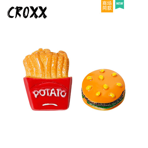 CROXX 食玩薯条汉堡洞洞鞋配饰鞋花鞋扣diy配件适配Cross/Crocs